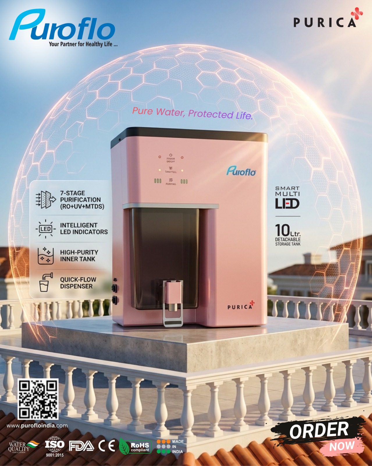 Puroflo PURICA (RO+UV+COPPER ZINC WITH ALKALINE) gallery thumbnail 8